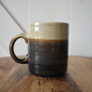 Ceramic Cup Mug Made in England coffee tea drink hand crafted blue brown beige